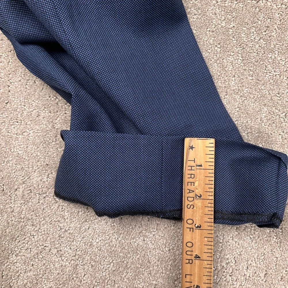 Bespoke Patriotic Suit Mens 52L Blue Birdseye American Flag Lined Holiday